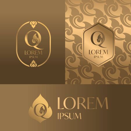 Letter Q logo icon design template, Thai Art Styleのイラスト素材