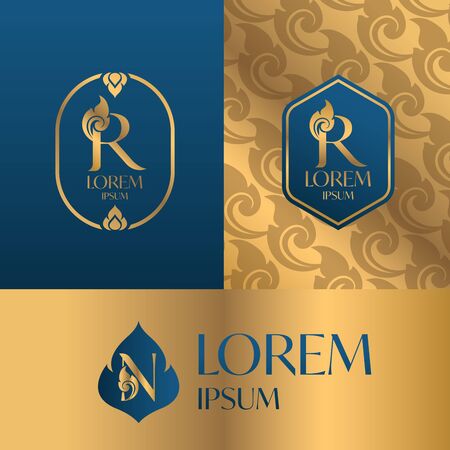 Letter R logo icon design template, Thai Art Styleのイラスト素材
