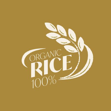 paddy rice premium organic natural product banner logo vector designのイラスト素材