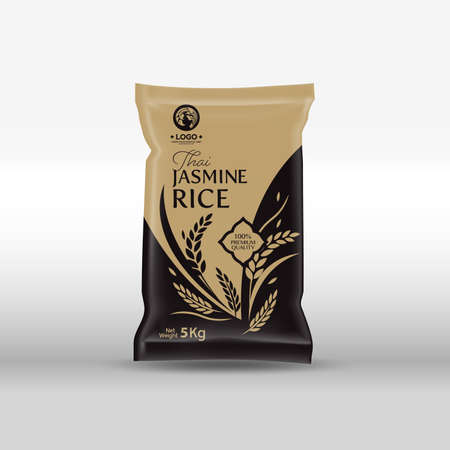 Rice Package Mockup Thailand food Products, vector illustrationのイラスト素材