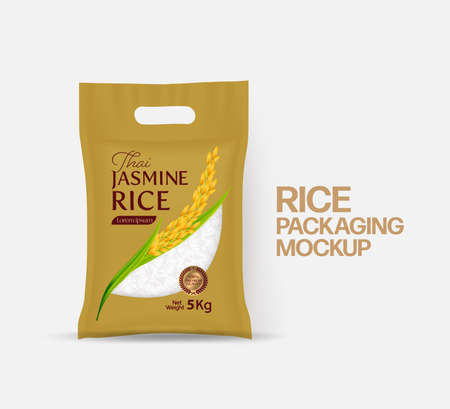 Rice Package Mockup Thailand food Products, vector illustrationのイラスト素材