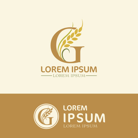 concept of  letter G, logo design  rice farm brandingのイラスト素材