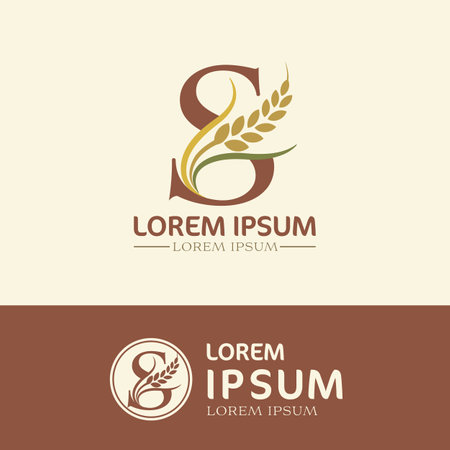 concept of  letter S, logo design  rice farm brandingのイラスト素材