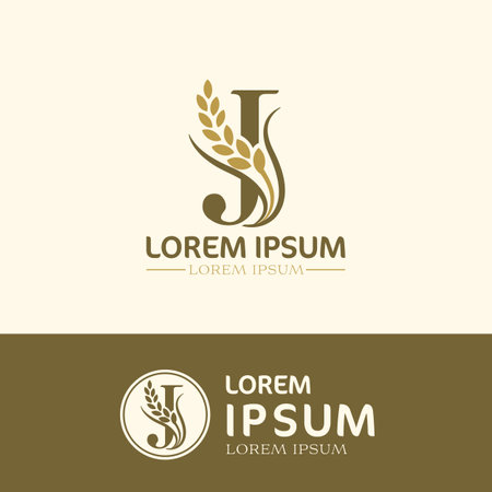 concept of  letter J, logo design  rice farm brandingのイラスト素材