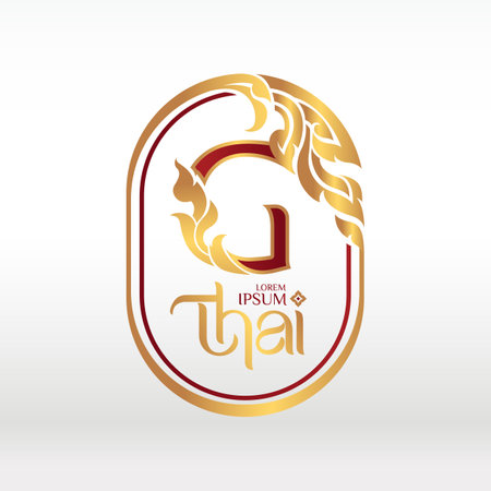 concept of  letter G, logotype design  Thai art styleのイラスト素材