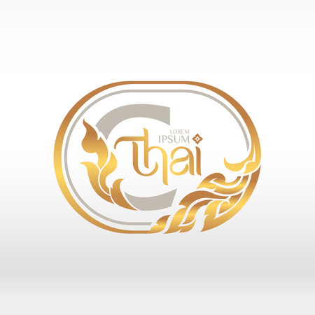 concept of  letterC, logotype design  Thai art styleのイラスト素材