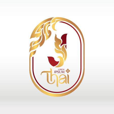 concept of  letter J, logotype design  Thai art styleのイラスト素材