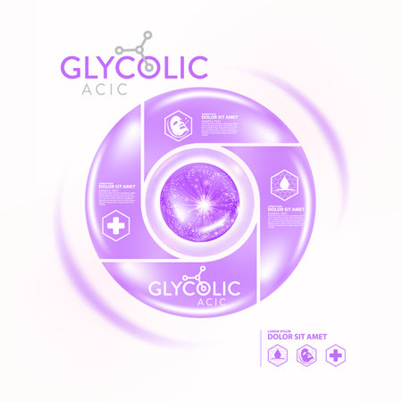 glycolic acid serum Skin Care Cosmeticのイラスト素材