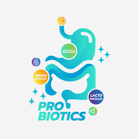 Probiotic Foods Good Bacteria Vector illustration.のイラスト素材