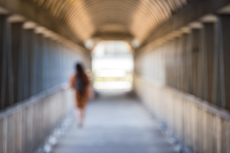 Tunnel of the overpass,Safe pathway for people crossing the roadの写真素材
