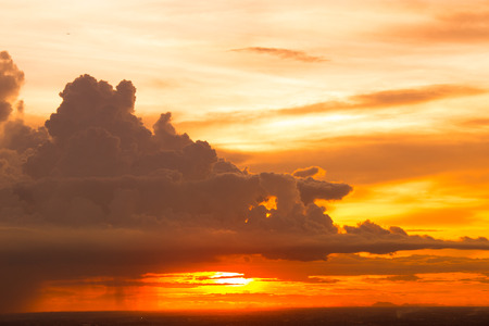 The beauty of the clouds and the sky at sunsetの写真素材