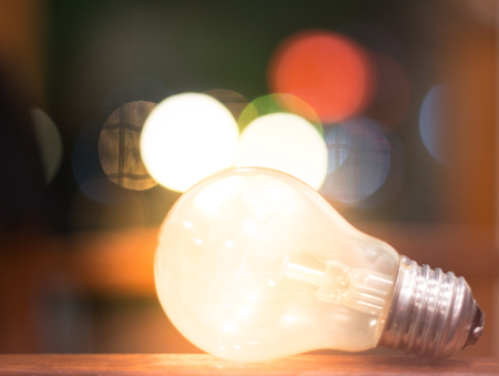 Creative ideas concept, light bulb with bokeh for new ideas, object design for thinking.の写真素材