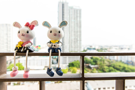 Rabbit toy for decorationの写真素材