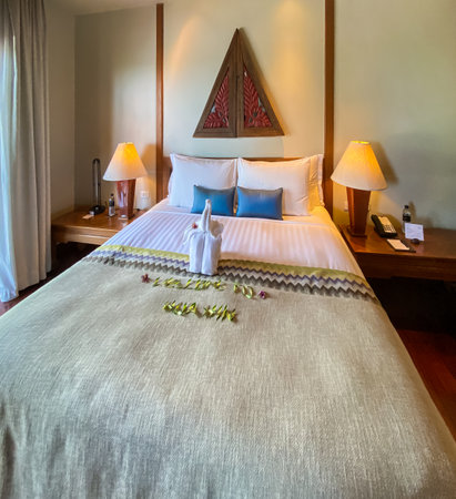 HUA HIN, THAILAND - JULY 02, 2021: Sea Suite room of Anantara Hua Hin Resort. It's among the most luxurious Hua Hin hotels, with the style of an ancient Thai village.のeditorial素材