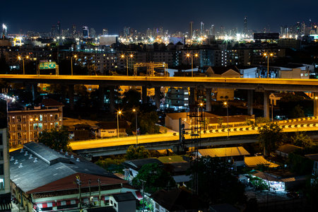 Bangkok, Thailand - JULY 18, 2021 lockdown period View on the Sukhumvit 50 Expressway without cars, Covid 19 all people stay at homeのeditorial素材