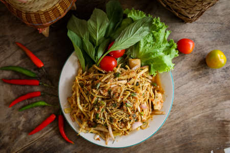 Spicy shredded bamboo-shoot salad (northeastern style Food)の写真素材