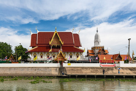 Ayutthaya, Thailand - JUNE 28, 2020: Wat Phutthaisawan or the Monastery of Buddhist Kingship is located on the south bank of the Chao Phraya River. The temple was built in 1353のeditorial素材