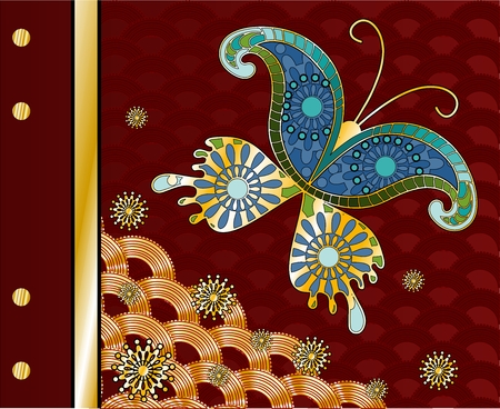 Beautiful butterfly on the coverのイラスト素材