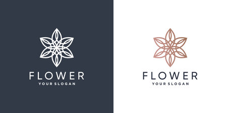 Flower logo with creative idea Premium Vector part 4のイラスト素材