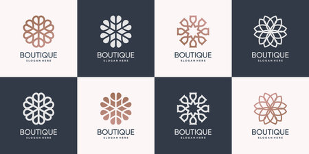 Boutique logo bundle Premium Vectorのイラスト素材