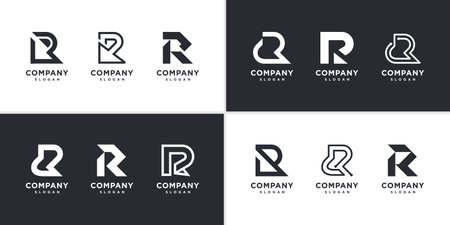 Letter R collection with modern unique style Premium Vectorのイラスト素材