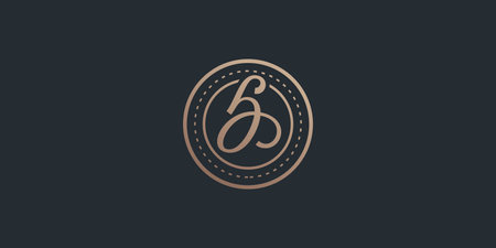 Letter B abstract logo emblem with unique style Premium Vectorのイラスト素材