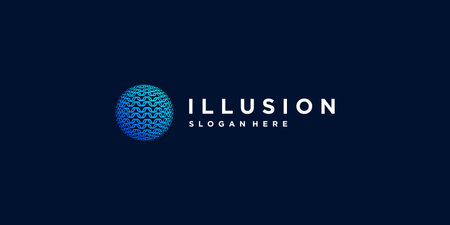 Illusion logo with creative style Premium Vectorのイラスト素材