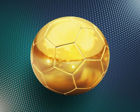 golden football 3d illustrationの写真素材