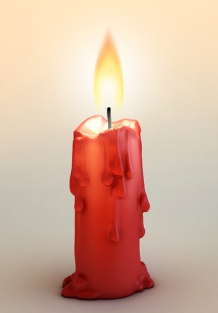 burning candle isolated over white の写真素材