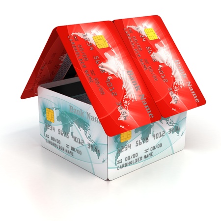 house made of credit cards の写真素材