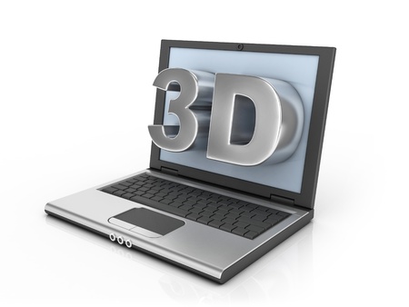 3d ready notebook - 3d letters pop out of the screen の写真素材