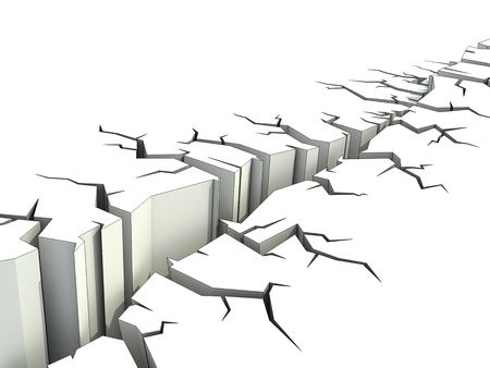 earthquake 3d illustration の写真素材