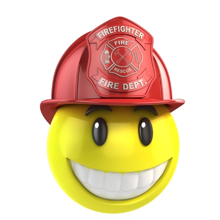 smiley fireman の写真素材