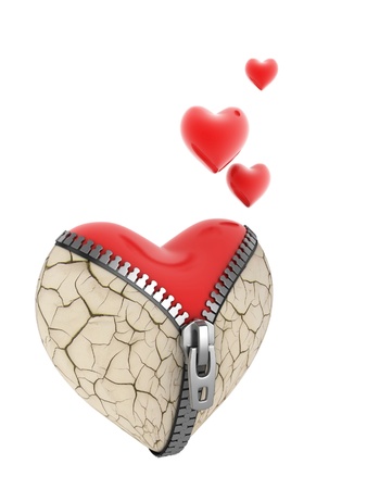 broken heart reborn - 3d concept の写真素材