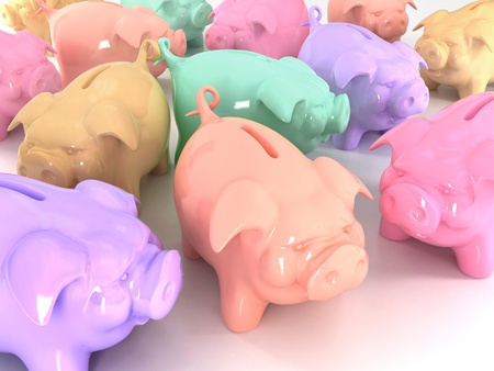 colorful piggy banks 