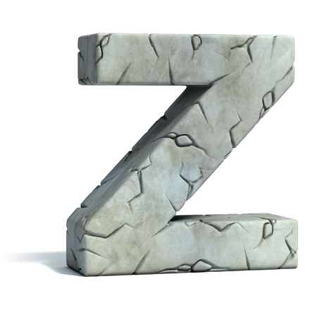 letter Z cracked stone 3d font の写真素材