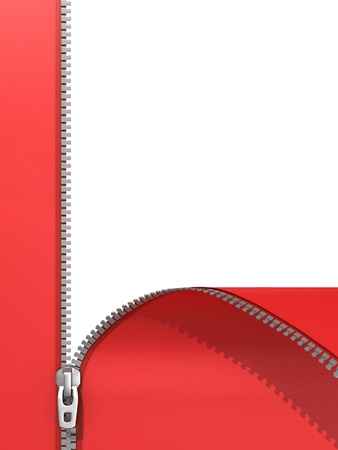 zipper isolated on whiteの写真素材