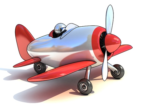 cartoon like airplane 3d illustration isolated on white background 