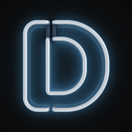 neon font letter d の写真素材