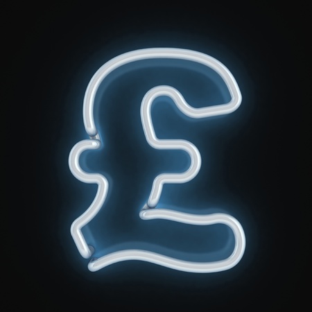 neon light font pound symbol の写真素材