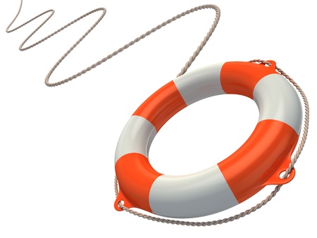 lifebuoy in the air 3d illustration