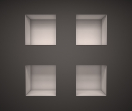 empty exhibition shelvesの写真素材