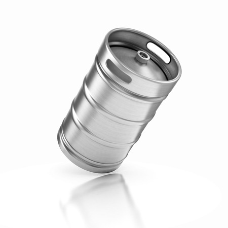 beer keg isolated on whiteの写真素材