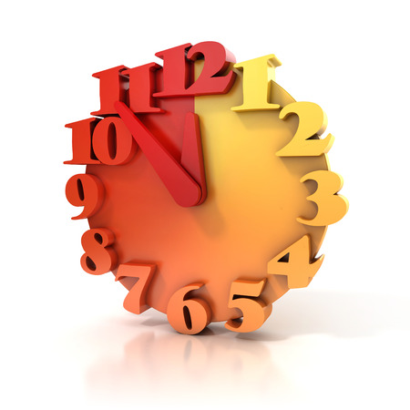 abstract 3d clock on white background