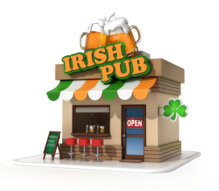 irish pub 3d illustrationの写真素材