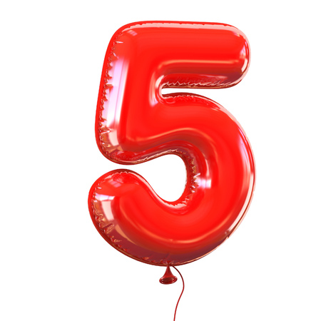 number five - 5 balloon fontの写真素材