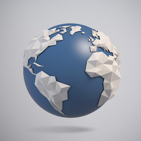 3d triangular globeの写真素材