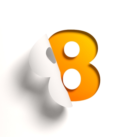 Curl paper font number 8の写真素材