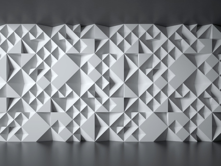 concrete wall with geometrical 3d pattern