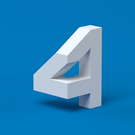 Isometric font number 4 3d